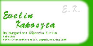 evelin kaposzta business card